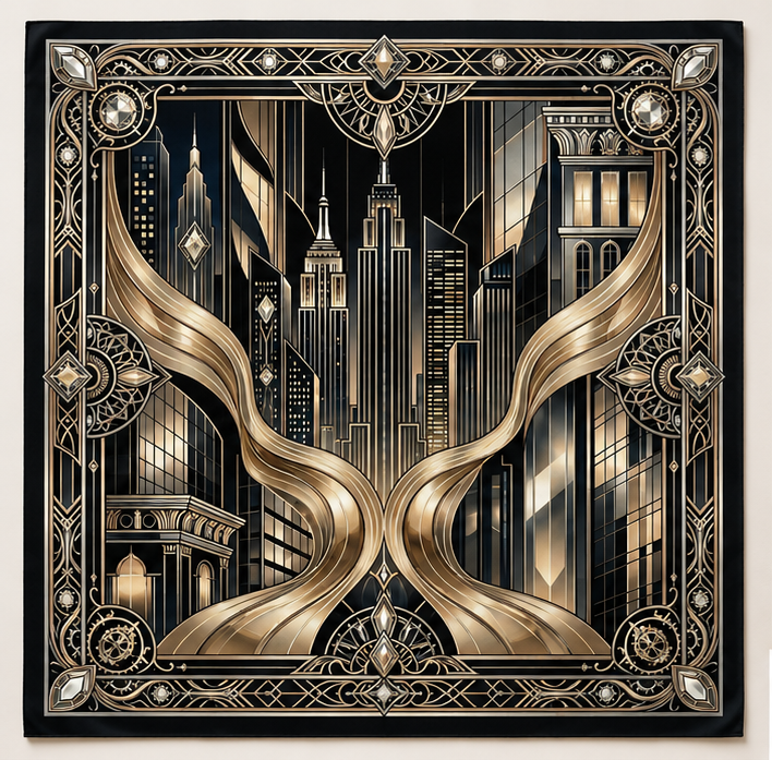 Fifth Avenue After Dark Silk Scarf