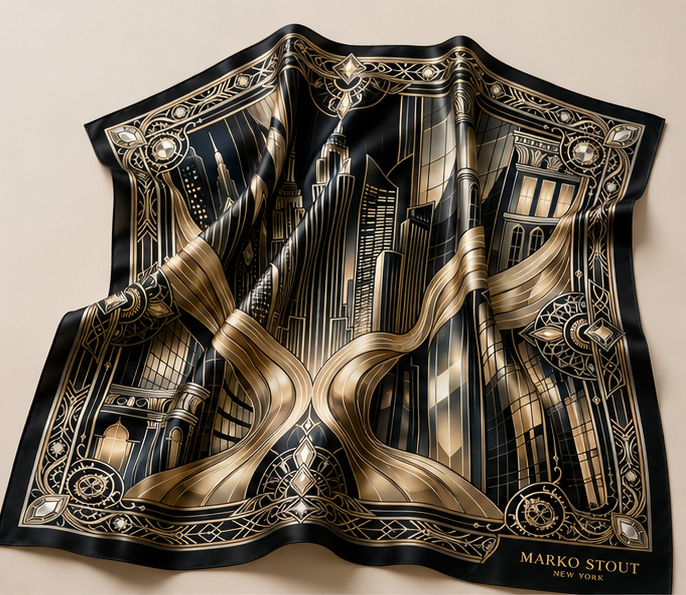 Fifth Avenue After Dark Silk Scarf