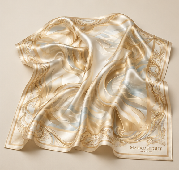 Hamptons Gold Silk Scarf